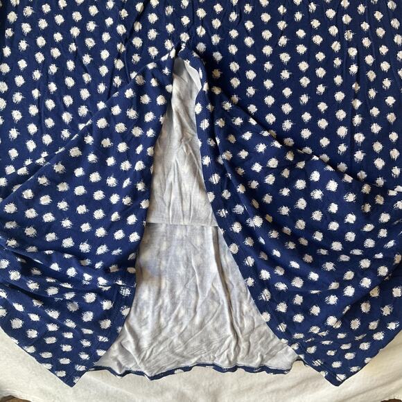 Merona Women Dress M Blue Polka Dot Empire Waist Sundress Twist Front Sleeveless - Picture 3 of 9